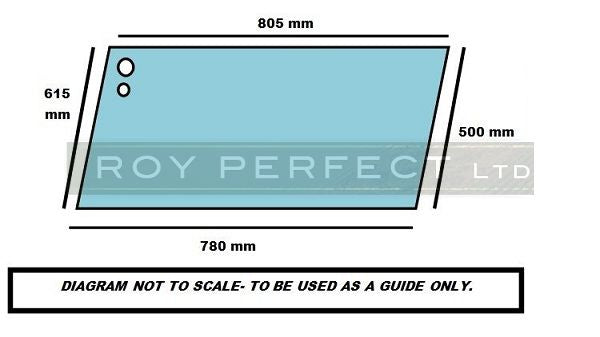 Massey Ferguson 300 Series Upper Door Glass L/H & R/H - Roy Perfect LTD