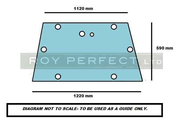 Massey Ferguson 390 Tractor Part- Rear Window Glass (Silver Cab)